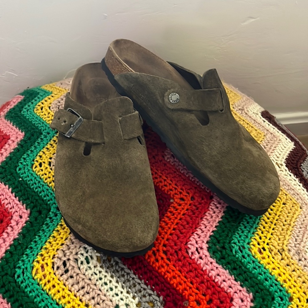 Army Green Birkenstock Boston Clogs 41 L10